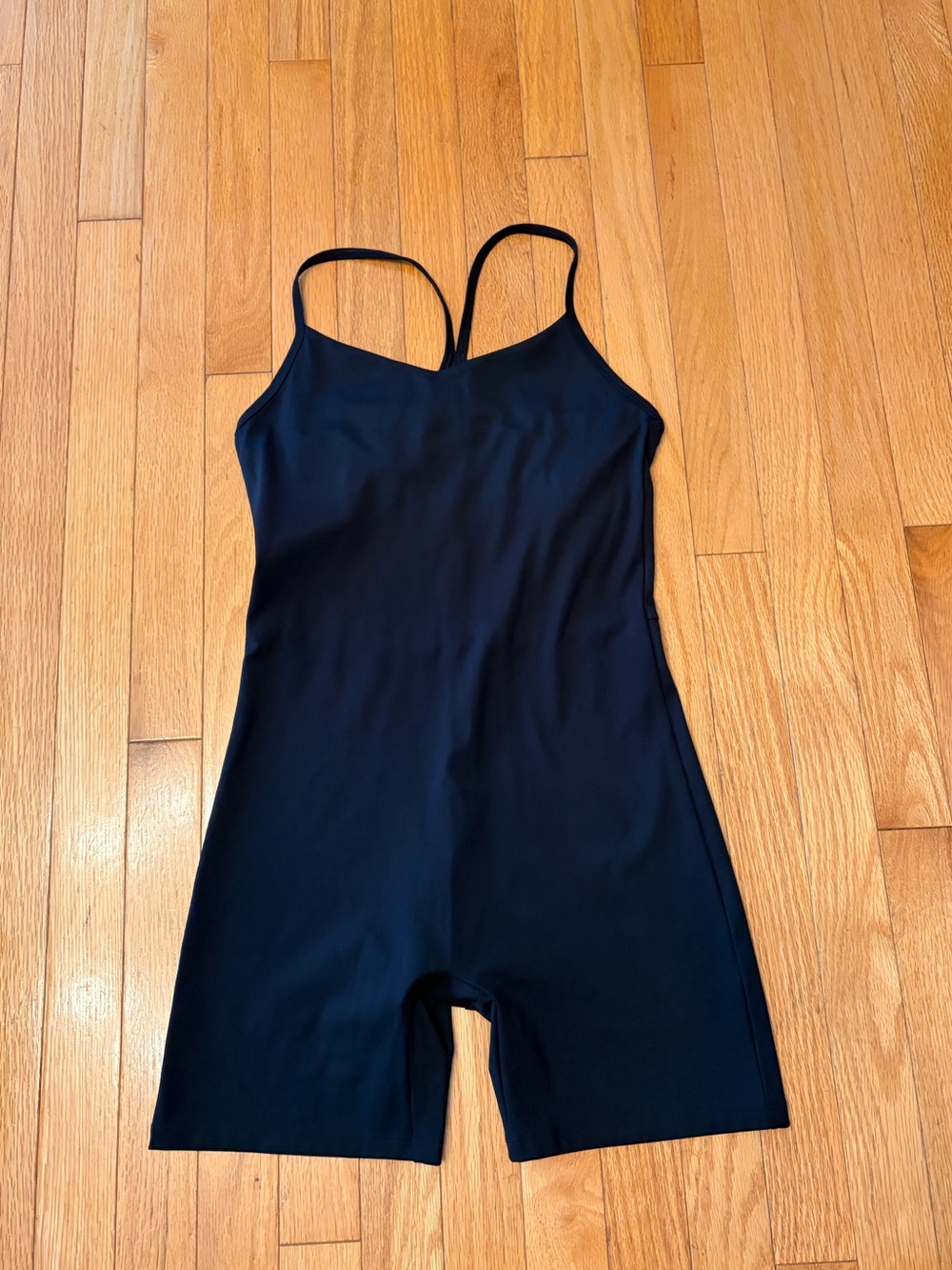 Girlfriend Collective Black Razor back Bike Unitard